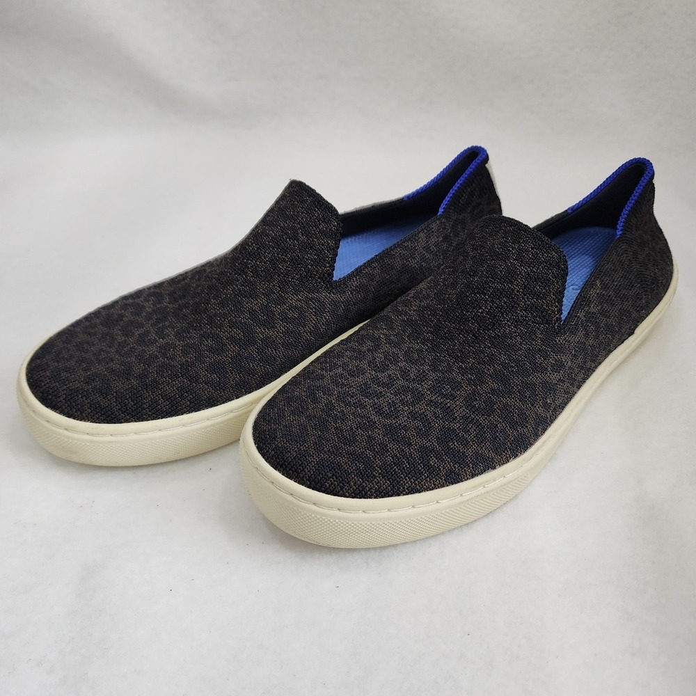 Rothy's The Original Espresso Spot Womens 6 Sneaker Brown Leopard Slip On Shoes